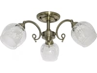 Mdeco Vintage Taklampa Elm9150/3 21Qg Blommor Mässing