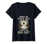 Womens FUNNY YOGA TSHIRT. INHALE THE GOOD SHIT, EXHALE THE BAD SHIT V-Neck T-Shirt