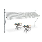 Relaxdays Auvent pour Balcon, Hauteur réglable, sans percer, Anti-UV, 400 x 120 cm, Blanc-Gris