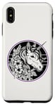 iPhone XS Max Unicorn in Black White Purple Hibiscus Roses Champion Wreath Case