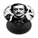 Edgar Allen Poe Surrounded by Flying Ravens PopSockets Swappable PopGrip