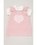 Rock A Bye Baby Girls Cotton Jersey T-Shirt and Knit Dress Set - Pink - Size 0-3M