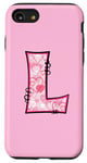 Coque pour iPhone SE (2020) / 7 / 8 Lettre L Initiale Rose Monogramme Cœurs Girly