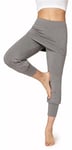 Bellivalini Pantalon 3/4 Capri avec Jupe Courte pour Femmes Flare Sport Yoga Jogging Pilates pour l'été Legging Jupette BLV50-276 (Medium Melange, XS)