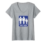 Womens Two and a Half Men Symbols V-Neck T-Shirt