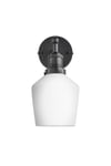 Brooklyn Opal Glass Schoolhouse Wall Light, 5.5 Inch, White, Pewter Holder