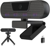 W2G Webcam 1080P 60Fps, Webcam Avec Microphones, Focus Fixe, 75°Grand Angle, Plug & Play, Protection De La Vie Privée, Pour Mac, Windows, Pc, Zoom, Skype, Appels Vidéo Et Réunions