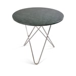 OX Denmarq - O Dining Table Ø80, Stainless Steel Frame, Top: Green Marble - Spisebord - Dennis Marquart - Grønn - Metall/Stein