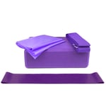 ADAFY Accessoires de Yoga Brique 2 pièces Blocs EVA et 1 pièces Coton Sangle de Yoga Blocs de stabilité Ensemble de Sangle de Yoga pour Yoga Pilates méditation-Type 2 Violet