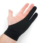 DURAGADGET Two Finger Anti-fouling Lycra Drawing Glove (Black) for Right or Left Hand - Compatible with Wacom One CTL-472-N Small Creative Pen Tablet