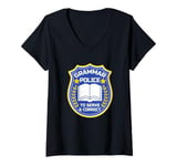 Womens Grammar Police To Serve And Correct Funny Sarcastic English V-Neck T-Shirt