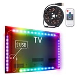 Tv belysning Usb med fjernkontroll - 12W 60 LEDs SMD 5050 RGB 1x1m