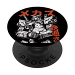 Les Chats d'anime Vintage Aiment l Mecha avec l Manga d Chat PopSockets PopGrip Adhésif