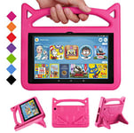 Fire HD 8 tablet Case,All-New Fire HD 8 Plus Tablet Case for Kids (12th/10th Generation,2024/2022/2020 Release),DJ&RPPQ Light Weight Shock Proof Handle Friendly Stand Kids Proof Protective Cover-Pink