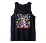 Happy Easter Colorful Egg Hunt Easter Basket for a Kid Tank Top