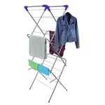 3 Tier Purple Clothes Airer Foldable Durable Lightweight Space Saving Dryer 21M