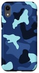 iPhone XR Blue Camo Camouflage Case