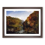 The Hudson River Vol.2 By Thomas Cole Classic Painting Framed Wall Art Print, Ready to Hang Picture for Living Room Bedroom Home Office Décor, Walnut A4 (34 x 25 cm)