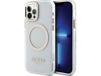 Guess Etui Guess Guhmp12mhtrmd Apple Iphone 12/12 Pro Złoty/Gold Hardcase Metal Outline Magsafe