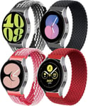 4 Pack Bracelet En Nylon Tressé Pour Samsung Galaxy Watch 7/6/5/4/5 Pro 40/42/44/46/45/43/47mm Strap 20mm Braided Solo Loop Bracelet Tissu En Nylon Élastique Band (Noir/Chocolat/Ro[Dzb135772]