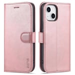 Rose Gold Skin Feel Calf Texture Pu Case On Yhteensopiva Iphone 14 Plus:N Kanssa