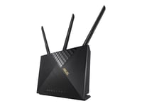 ASUS 4G-AX56, Wi-Fi 6 (802.11ax), Kaksitaajuus (2,4 GHz/5 GHz), Ethernet LAN, 3G, Musta, Pöytäreititin