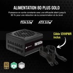 Corsair RM1000e Alimentation Entièrement Modulaire et Silencieuse - Compatible ATX 3.0 et PCIe 5.0 - Condensateurs à 105°C - Effi