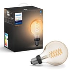 Philips Hue White LED E27 Globe Filament 7,2W, 2100 K, dimbar, bluetooth - Amber