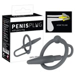 Penis Plug Silicone Ring - Svart