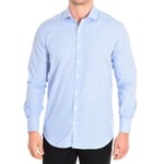 Cafe Coton Mens long-sleeved shirt with lapel collar BILL355DC - Blue Cotton - Size EU 38