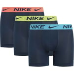 Nike Boxer Dri-fit Advanced Micro 3-pk - Navy/gul/turkis/rosa, størrelse Medium