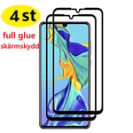 4 st full glue heltäckande skärmskydd för Huawei P30 pro