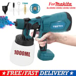 18V HVLP Electric Spray Gun Cordless Fence Wall Paint Sprayer For Makita LXT Set