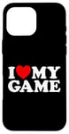 Coque pour iPhone 16 Pro Max J'adore mon jeu Funny On Gamer Win Play Sport, fan de jeux vidéo