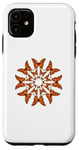 Coque pour iPhone 11 Petit papillon – Motif floral mandala orange