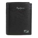 Pepe Jeans Jacket Portefeuille Vertical avec Porte-Monnaie Noir 8,5 x 10,5 x 1 cm Cuir by Joumma Bags, Noir, Talla única, Portefeuille Vertical avec Porte-Monnaie