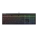 CHERRY MX 2.0S, Mechanical Gaming Keyboard with RGB Illumination, German Layout (QWERTZ), Wired, Designed in Germany, MX2A RED Switches, Black