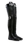 Puma x Fenty Over The Knee Satin Boots - Womens - Black - Size UK 3