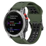 Garmin Fenix ​​​​7S / 6S / 5S silikonikelloranneke - vihreä, musta