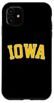 Coque pour iPhone 11 Retro Iowa Tee Vintage Iowa Gold Iowa Throwback T-shirt noir