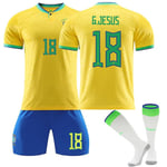 22-23 Brazil Home et T-shirt #18 Gabriel Jesus fotbollsuniform V S