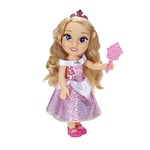 Disney Princess Aurora Fashion Doll, 14” / 35cm Tall Doll with Royal Reflection Eyes Includes Shimmery Platinum Holofoil Printed Removable Dress, Shoes, Tiara and Brush, Perfect for Girls Ages 3+
