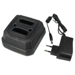 vhbw Chargeur double remplacement pour Motorola NNTN7558A pour batteries de radio - Socle + Prise, 4 - 15 V, 0,8 (2 x 0,4) A