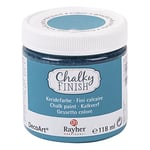 Rayher 38867390 Chalky Finish peinture craie à base d eau, peinture à la craie pour créer un style shabby-chic, vintage & maison de campagne, 118 ml, 6 x 6 x 6,4 cm, peinture pour meubles, murs, bleu lagune