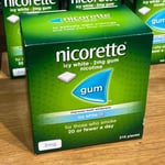 🟢 Nicorette Icy White 2mg Gum Nicotine Sugar-Free Stop Smoking Aid 210 Pieces