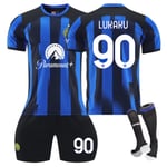 23-24 Inter Milan hemma nr 90 Lukaku tröja 10 Lautaro nr 14 Pulisic fotbollsdräkt NO.90 LUKAKU 20