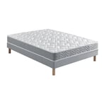 Ensemble Matelas Douces Nuits Maeva Mousse HR 35g/m3 + Sommier Base Ferme 140x200