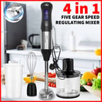 Hand Blender Mixer 1000W Chopper Mixer Bowl Egg Whisk & Beaker Stainless Steel