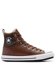 Converse Mens Counter Climate Synthetic Leather Hi Trainers - Brown, Brown, Size 6, Men