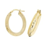 James Moore TH ER1018-V3 9k Yellow Gold Oval Hoop Earrings Jewellery